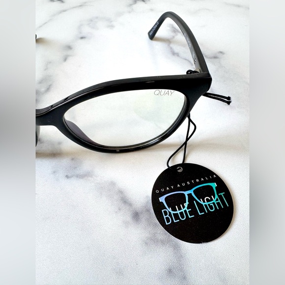 NEW WITH TAGS Quay All Nighter Cat Eye Blue Light Glasses in Black - Picture 5 of 5